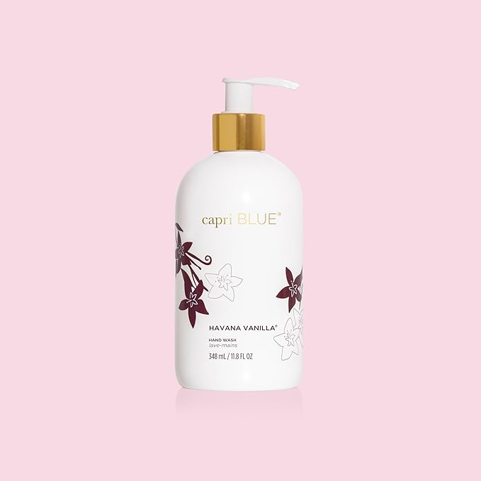 Capri Blue Hand Wash Soap – Flora Edit Collection – Cleansing Liquid Hand Soap Infused with Plant-Based Glycerin – Skin Care – Notes of Vanilla, Bergamot & Sandalwood (Havana Vanilla, 11.8 fl oz)