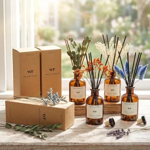 Peppermint Scent Reed Diffuser Set for Bathroom Air Fresheners Decor