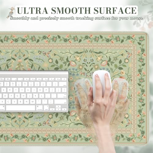 iCasso Desk Mat for Keyboard, Large Mouse Pad,35.4x15.7in,Light Green