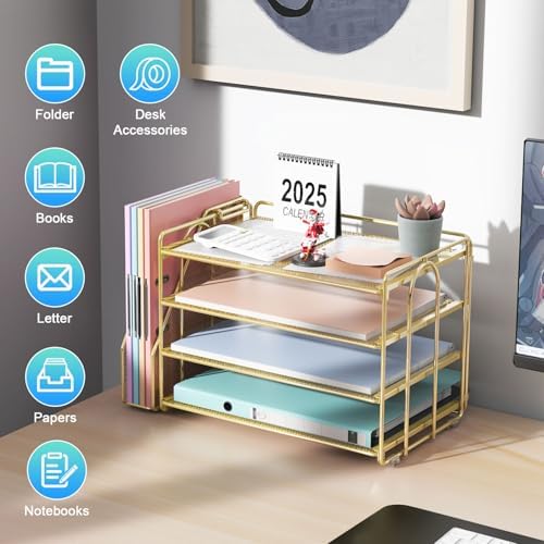 gianotter 4-Tier Paper Organizer With Magazine Holder