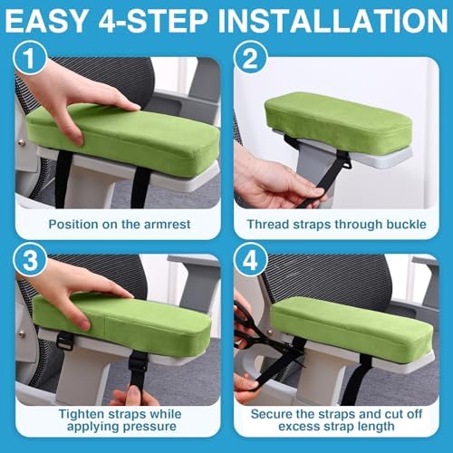 Smiry Memory Foam Office Chair Armrest Pads, Non-Slip Armrest Cushion