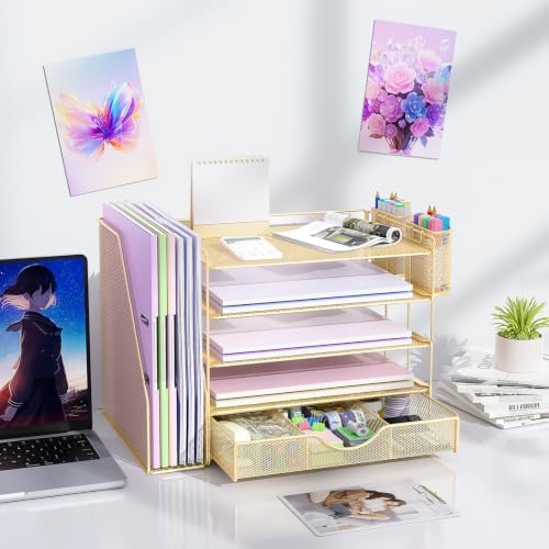 gianotter 5-Tier Desk Organizer with Drawers and File Holders