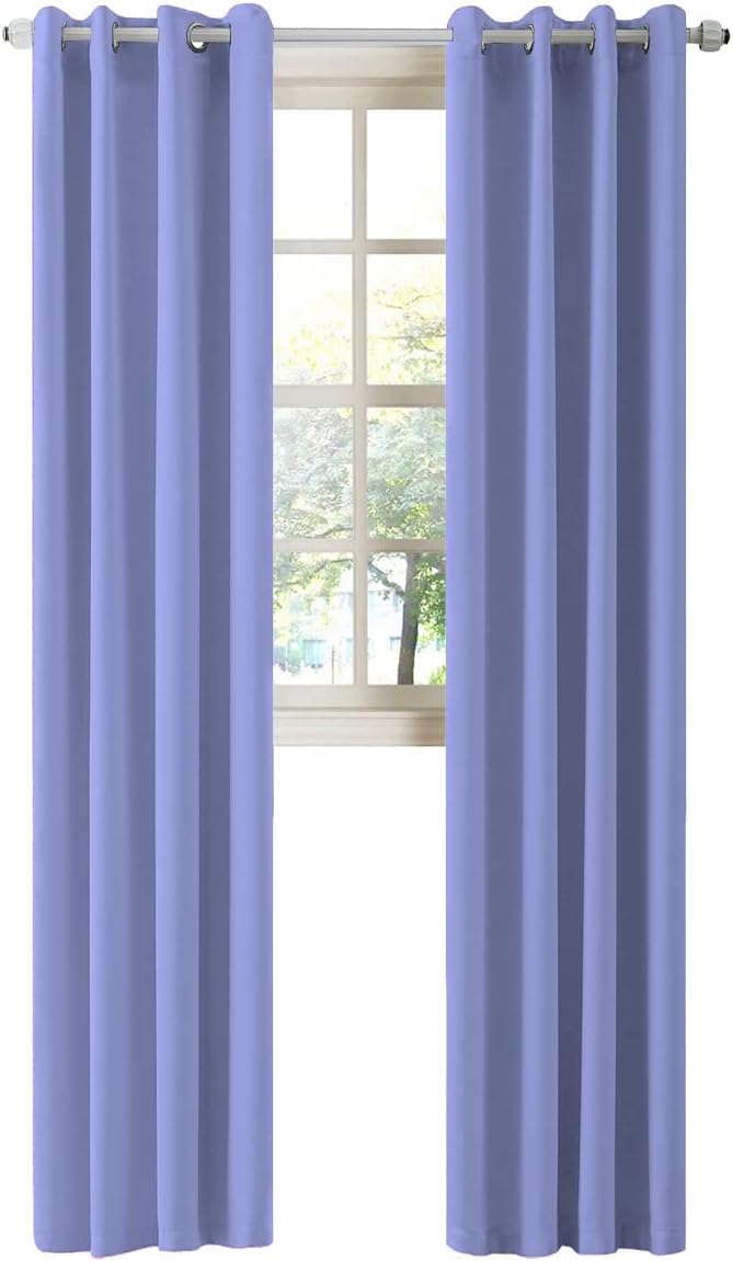 LA PALMA Thermal Insulated Blackout Darkening Grommet Living Room Curtains Window Drapes for Bedroom Pack of 2 Panels