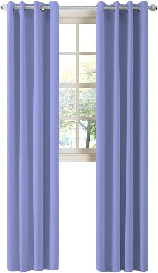 LA PALMA Thermal Insulated Blackout Darkening Grommet Living Room Curtains Window Drapes for Bedroom Pack of 2 Panels