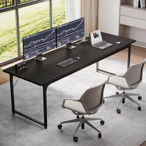 Coleshome 79 Inch Computer Desk with Power Outlet