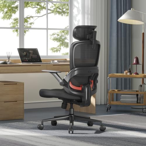 SIHOO B100 SE Office Chair, Desk Chair with Adaptive Lumbar Support & 2D Flip-up Armrests, 135° tilt Soft Memory Foam Erogonomic Chair for Home Office,Hold 300 LBS, 2 Packs, Jet Black