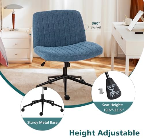 OLIXIS Criss Cross Chair with Wheels, Vanity Chair, Home Office Desk