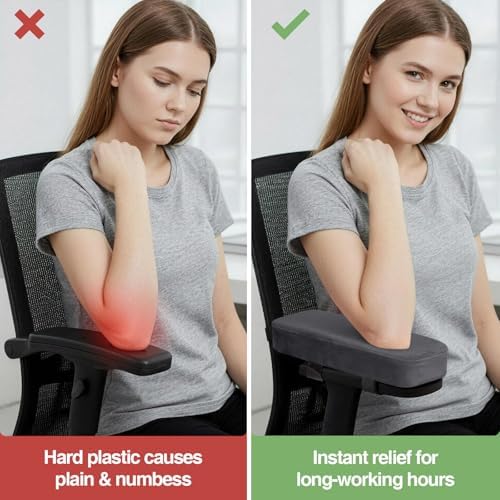 Smiry Memory Foam Office Chair Armrest Pads, Non-Slip Armrest Cushion