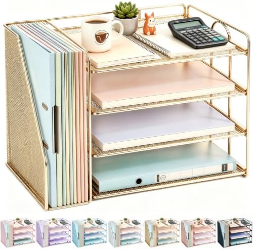 gianotter 4-Tier Paper Organizer With Magazine Holder
