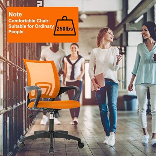 BestOffice Ergonomic Office Chair | Mid-Back Swivel Desk Chair | Orange