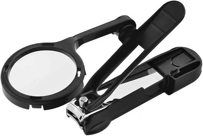 Guinea Pig Nail Clippers with Magnifying Glass Stainless Steel Claw Toenail Trimmer for Small Animal Hedgehog Rabbit Hamster Ferret Hamsters Chinchilla Sugar Glider Pet Grooming Supplies (Black)