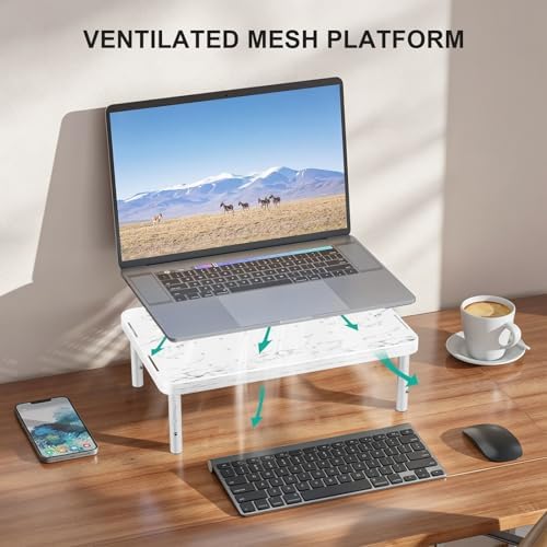 WALI Computer Monitor Stand for Desk, Adjustable Laptop Riser, up to 44 lbs