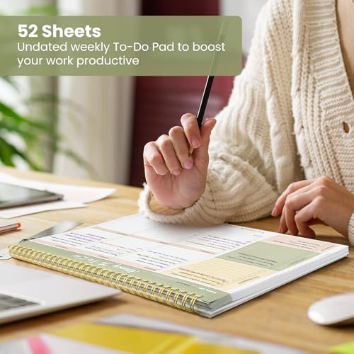 Weekly To Do List Notepad with 52 Undated Sheets（8.5"×11"）6 Pack - Undated Weekly Planner Notepad for Office Desk Accessories and Supplies - Forest Shades