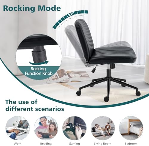 OLIXIS Criss Cross Chair with Wheels, Vanity Chair, Home Office Desk