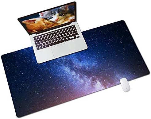 QiyI PU Leather Large Mouse Pad, Office Decor, 31.5" x 15.7", Starry Sky