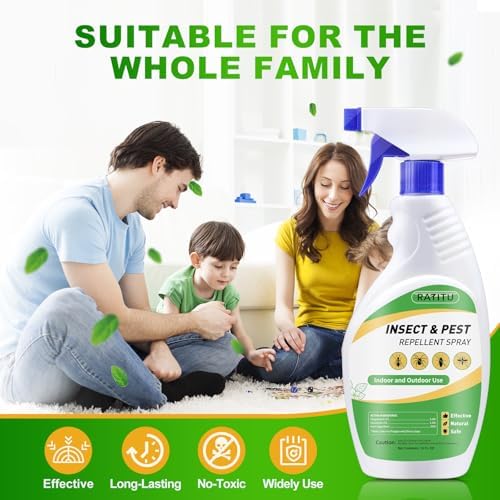 Peppermint Oil Insect and Pest Repellent Spray, 16 OZ Insect Repellent Spray for Ants, Spiders, Cockroaches, Mosquitoes, Indoor & Outdoor Bug Repellent for Insects, Plant-Based Formula