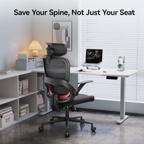 SIHOO B100 SE Office Chair, Desk Chair with Adaptive Lumbar Support & 2D Flip-up Armrests, 135° tilt Soft Memory Foam Erogonomic Chair for Home Office,Hold 300 LBS, 2 Packs, Jet Black
