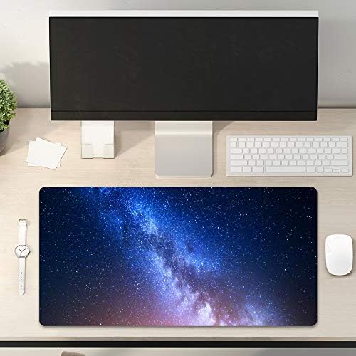 QiyI PU Leather Large Mouse Pad, Office Decor, 31.5" x 15.7", Starry Sky