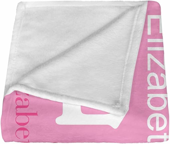 Custom Name Blanket Personalized Throw-Blanket with Names for Boys Girls Kids Teen Baby Pink Butterfly Pattern Customied Name Blanket Customizable Gift for Adult Men Womens Christmas Brithday