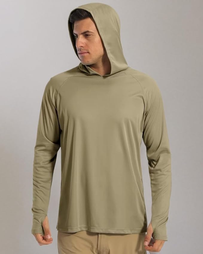 Boladeci Men's UPF 50+ Sun Protection Lightweight Hoodie Shirts Long Sleeve Fishing Shirt SPF UV Hiking Swim
