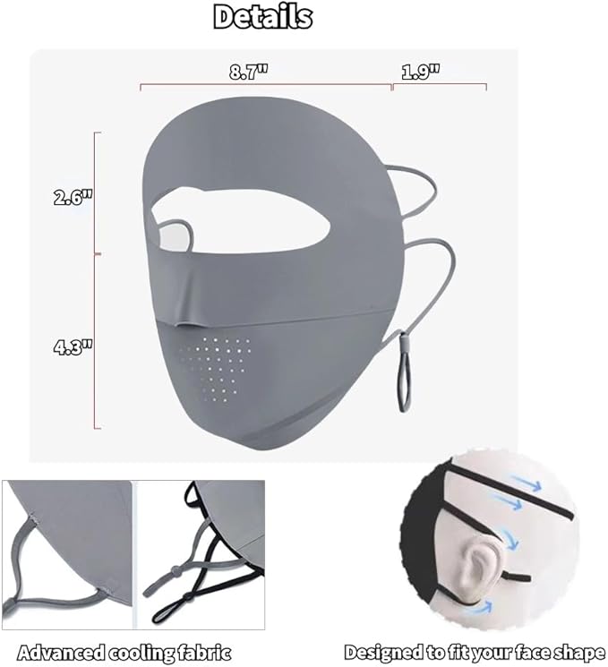 Breathable UV Face Cover UPF 50+ Women Summer Face Covering Eye Protection Sunscreen Mask Sports Face Cover