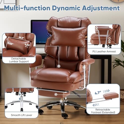 DUMOS Ergonomic Home Office Desk Chair, Executive Chair, PU Leather
