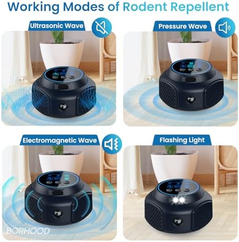 Ultrasonic Pest Rodent Repeller, Mouse Squirrel Ant Roach Spider Repellent