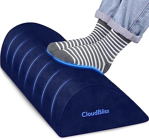 Foot Rest for Under Desk at Work, Foot Stool for Office, Blue, Long
