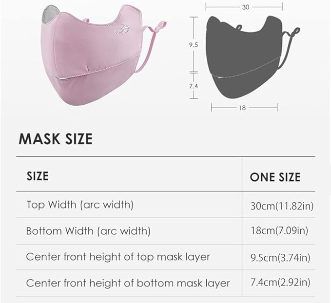 Sun Protection UPF 50+ UV Face Cover Summer Face Mask Neck Gaiter with Ear Loops SLN3M308