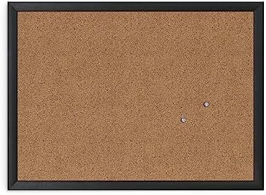 U Brands Cork Bulletin Board, 17" x 23", Black Wood Frame