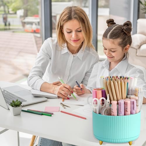Camelmother 360°Rotating Pen&Pencil Holder For Desk With 5Slots Cute Office