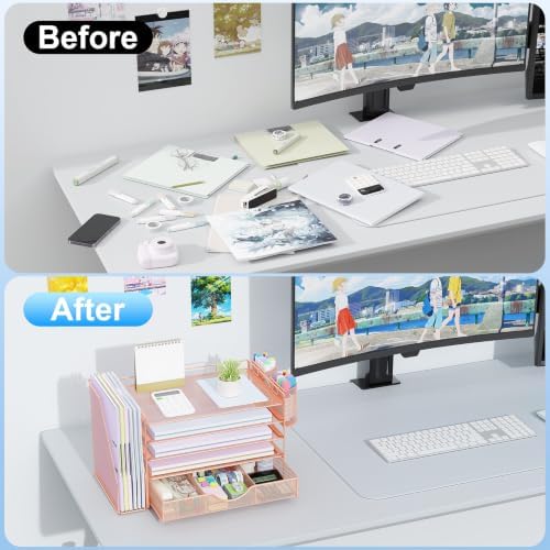 gianotter 5-Tier Desk Organizer with Drawers and File Holders
