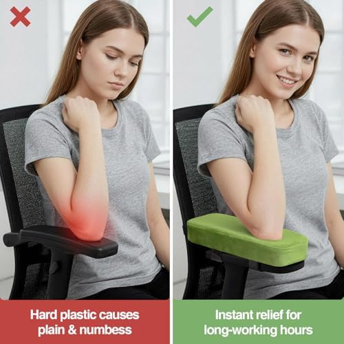 Smiry Memory Foam Office Chair Armrest Pads, Non-Slip Armrest Cushion