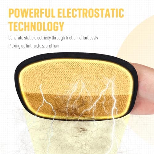 Furry Pet Hair Remover Electrostatic Reusable Grooming Gloves Bunny Ferret Squirrel Hair Remover for Couch Furniture, Carpet, Seat Upgraded Furry Animal Removal Grooming Tool (2)