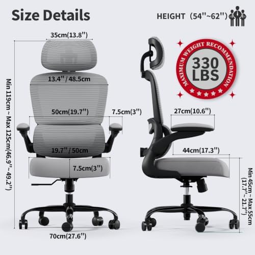 TRALT Office Chair Ergonomic Desk Chair - Gaming Chair with Lumbar Support