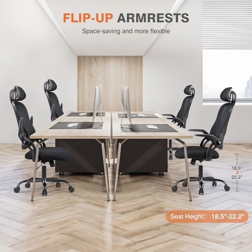 Sweetcrispy Computer Desk Chair, Mesh Office Chair with Lumbar Support