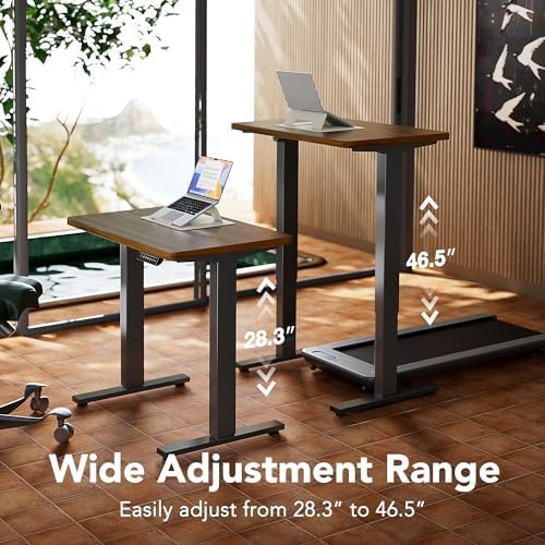 HUANUO 63x28 Inch Electric Standing Desk, Height Adjustable, Black Walnut