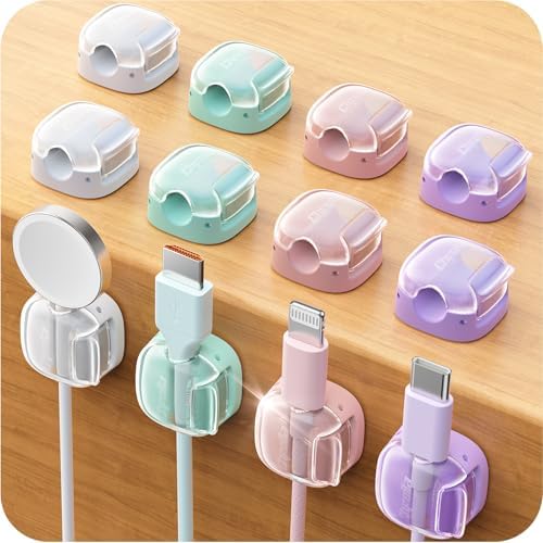 Chfeila Cable Clips, 8 Pack Cord Holder Cord Organizer, Cable Management
