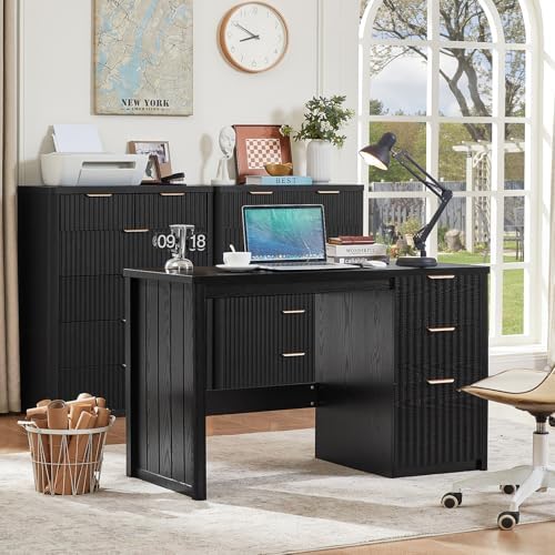 LEYAOYAO Office Desk 48" with 3 Drawers Storage File Cabinet