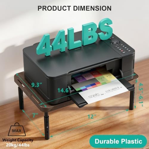 WALI Plastic Computer Monitor Stand, Adjustable Laptop Riser, up to 44 lbs