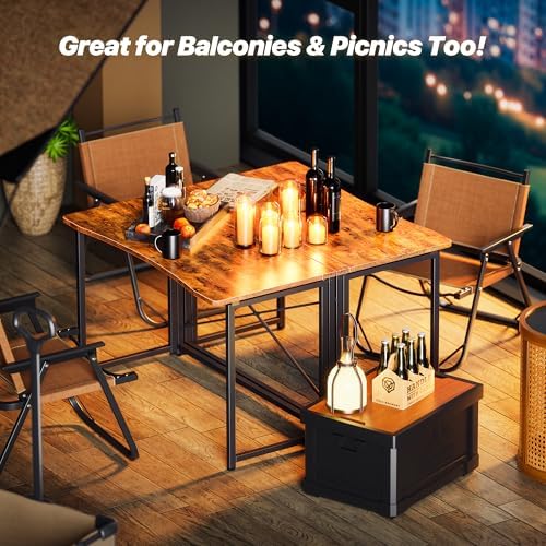 Huuger Folding Desk for Small Spaces, 39.4 Inch Foldable Computer Table