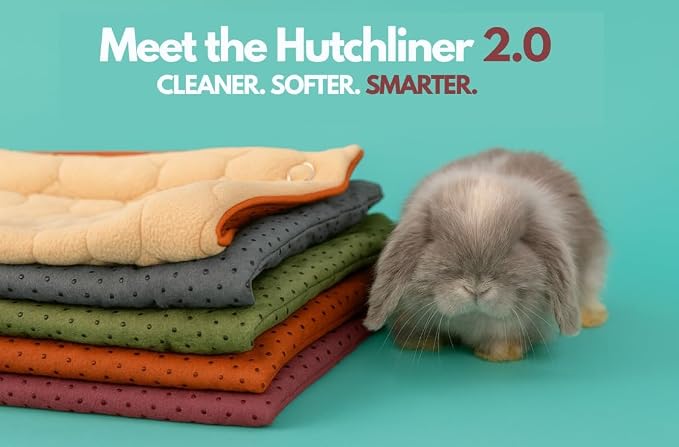 Hopp'd™ HutchLiner 2.0 Premium Guinea Pig Cage Liner Washable Fleece Bedding for Rabbits & Guinea Pigs | Waterproof, Odor Control, Cooling Mat, Anti-Slip Bunny Mat & Pee Pad | Midwest Cages (47x24)