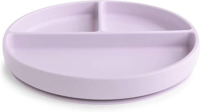 mushie Silicone Suction Plate | BPA-Free Non-Slip Design (Soft Lilac)
