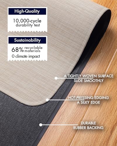 Baroyal Office Chair Mat for Hardwood Floor Under Desk Computer Rolling Chair Mat for Wood/Tile Floor Non-Slip Heavy Duty Desk Rug PVC Plastic Hard Floor Protector 45"x 53" (Parchment)