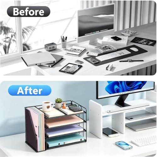 gianotter 4-Tier Paper Organizer With Magazine Holder