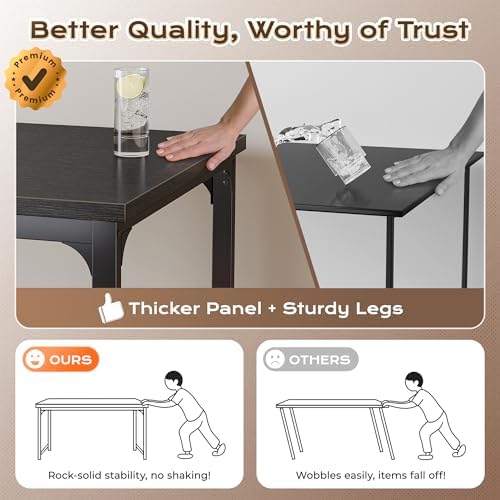 Huuger 63 x 31.5 inch Desk with Power Outlets & 0.95 Inch Thicker Desktop