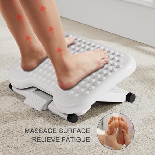 HUANUO Adjustable Foot Rest for Under Desk with 3 Height Position, White