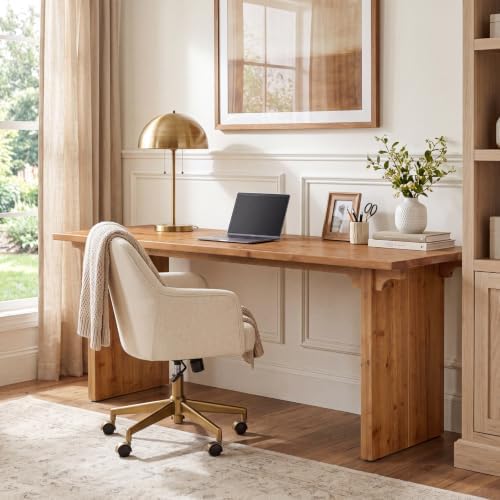 70.87'' Long Solid Wood Desk, Farmhouse Executive Computer Desk