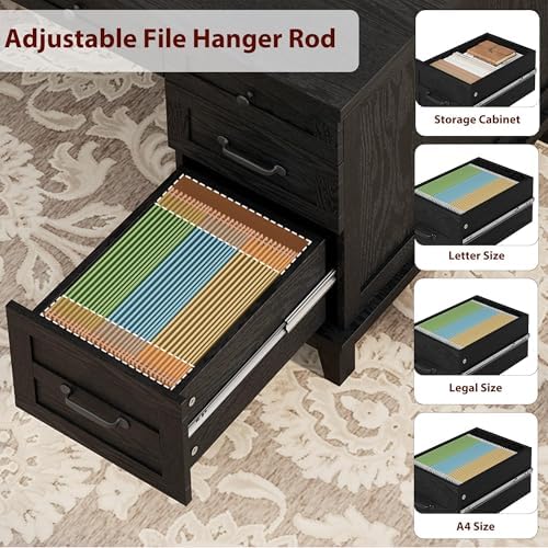 IDEALHOUSE 60" Farmhouse Home Office Executive Computer Desk with Drawers