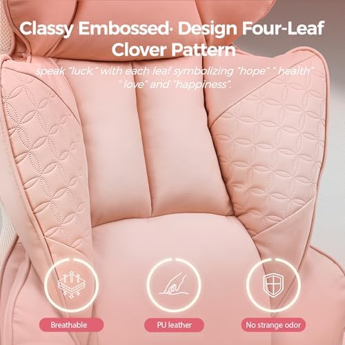 COMHOMA Big and Tall Office Chair Heavy Duty Wide Ergonomic Gaming Chair with Deluxe Embossing Designed Leather with Foot Rest,150°Reclining Adjustable Armrests Pocket Spring Back Support and Pillow